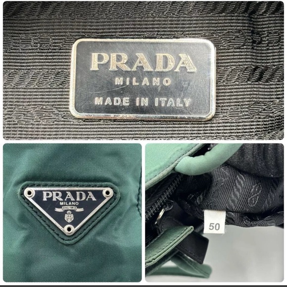 Authentic Prada Green Nylon Tessuto Shoulder Tote Bag - Made in Italy - Picture 2 of 10